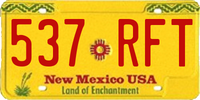 NM license plate 537RFT