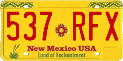 NM license plate 537RFX