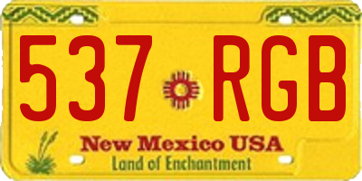 NM license plate 537RGB