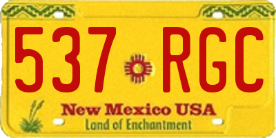 NM license plate 537RGC
