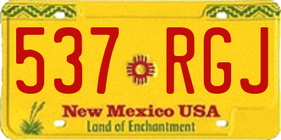 NM license plate 537RGJ