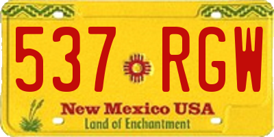 NM license plate 537RGW