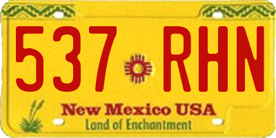 NM license plate 537RHN