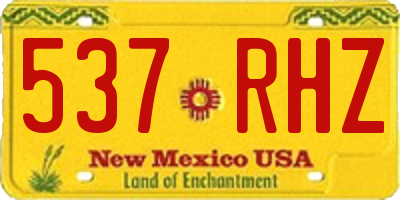 NM license plate 537RHZ