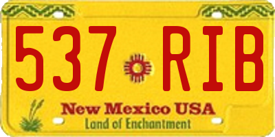 NM license plate 537RIB