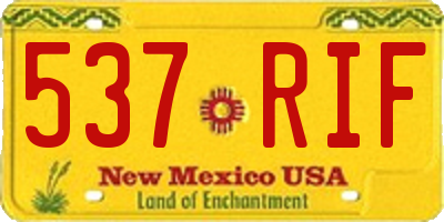 NM license plate 537RIF