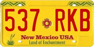 NM license plate 537RKB