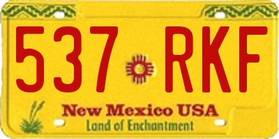 NM license plate 537RKF