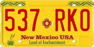 NM license plate 537RKO