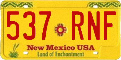 NM license plate 537RNF