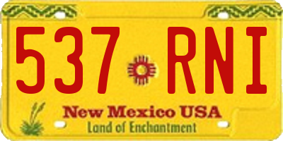 NM license plate 537RNI