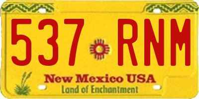 NM license plate 537RNM
