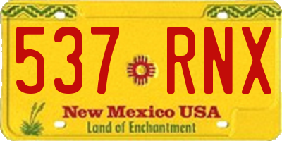 NM license plate 537RNX