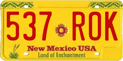 NM license plate 537ROK