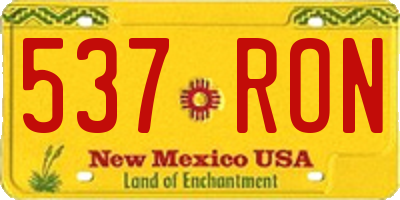 NM license plate 537RON