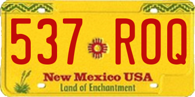 NM license plate 537ROQ