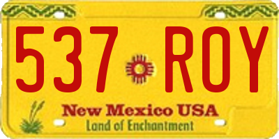 NM license plate 537ROY