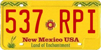 NM license plate 537RPI