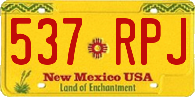 NM license plate 537RPJ