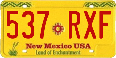 NM license plate 537RXF