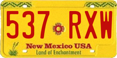 NM license plate 537RXW