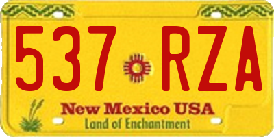 NM license plate 537RZA