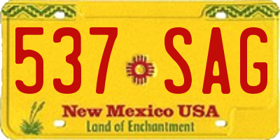 NM license plate 537SAG
