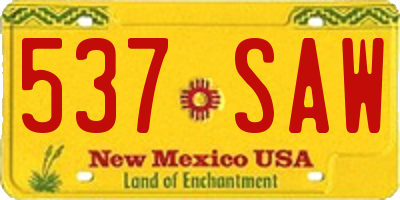 NM license plate 537SAW
