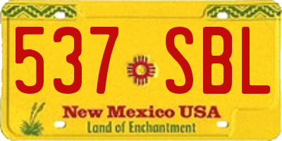 NM license plate 537SBL