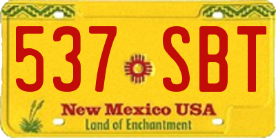NM license plate 537SBT