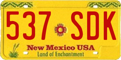 NM license plate 537SDK