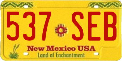 NM license plate 537SEB