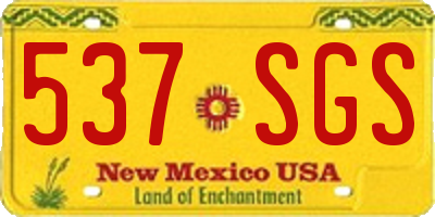 NM license plate 537SGS