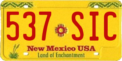 NM license plate 537SIC