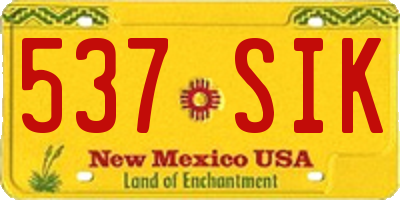 NM license plate 537SIK
