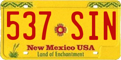 NM license plate 537SIN