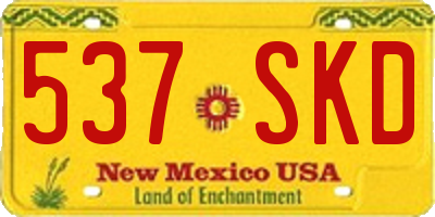 NM license plate 537SKD