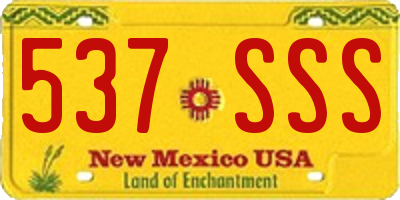 NM license plate 537SSS