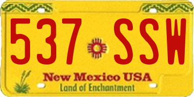 NM license plate 537SSW