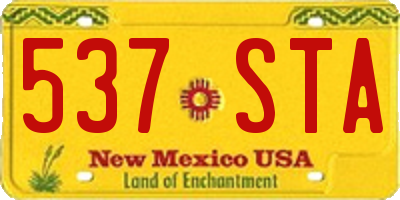 NM license plate 537STA