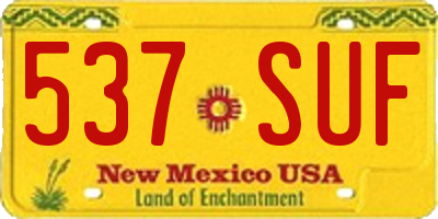 NM license plate 537SUF