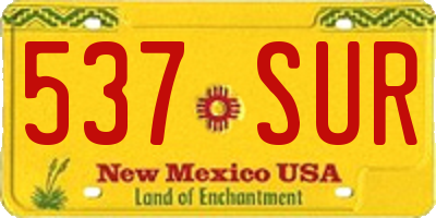 NM license plate 537SUR