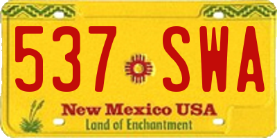 NM license plate 537SWA