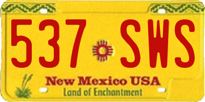 NM license plate 537SWS