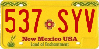NM license plate 537SYV