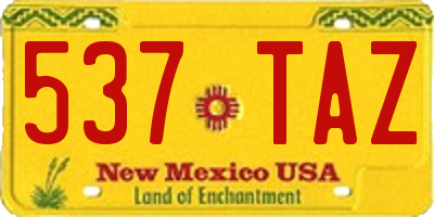 NM license plate 537TAZ