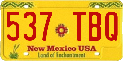 NM license plate 537TBQ