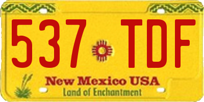 NM license plate 537TDF