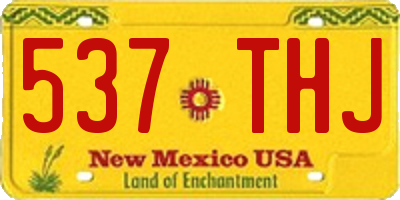 NM license plate 537THJ