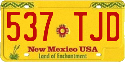 NM license plate 537TJD